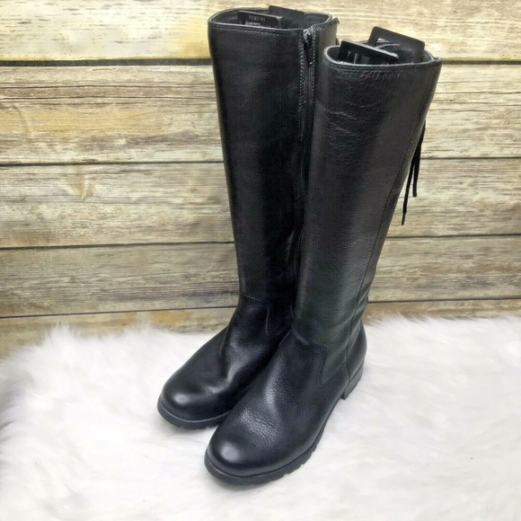 Sofft Sharnell II Black Pebbled Leather Sz 7 M Riding Waterproof Lined Boots - Picture 6 of 12